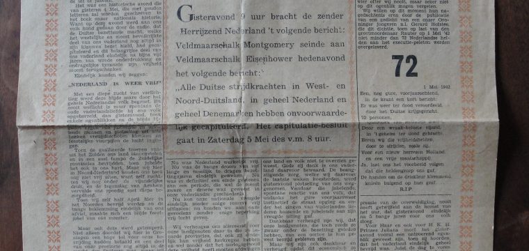 Bevrijdingskrantje Ons Noorden 5 mei 1945 No. 12