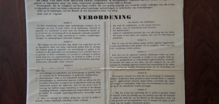 Verordening registratie Motorrijtuigen 1945