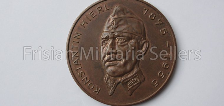 Na oorlogse bronzen penning ter herinnering aan Constantin Hierl RAD