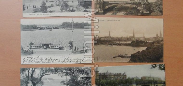 9 stuks Duitse postkaarten van Hamburg /Deutsches Reich aan 1 familie gericht